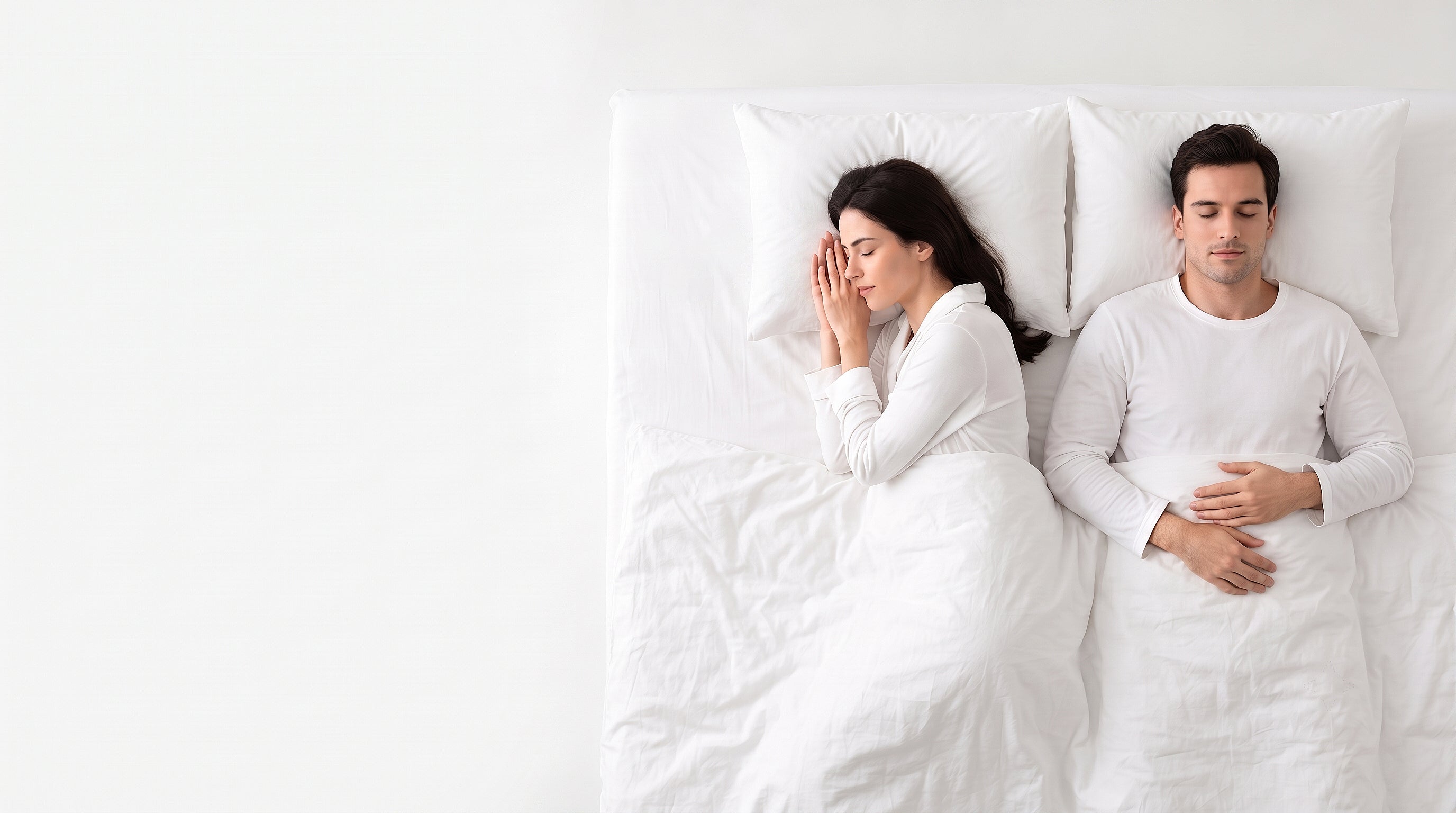 Two people sleeping in a shared bed