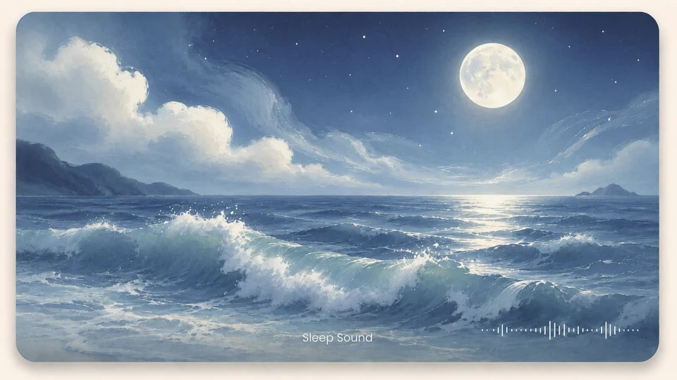 Ocean waves sleep card