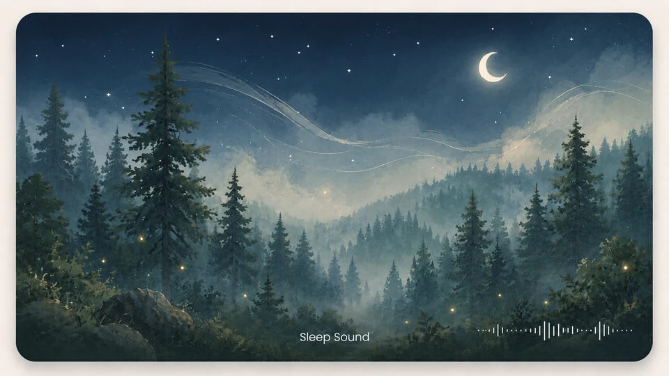 Forest night sleep card